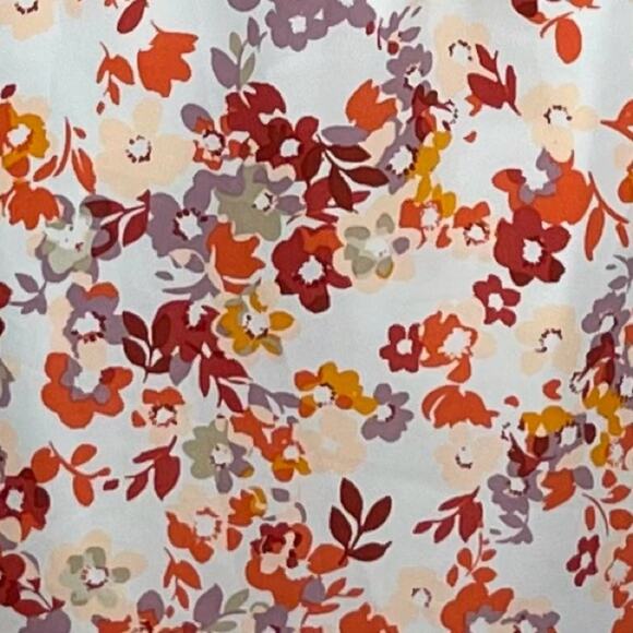 LOFT Orange Cream Lilac Floral Print Cottage Feminine Dress NWOT Size SP - Picture 8 of 14
